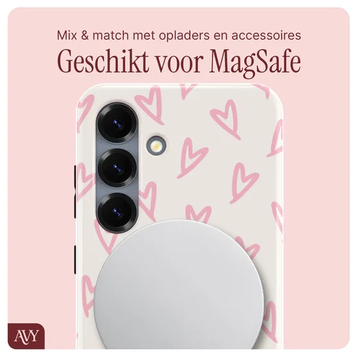 AVY Samsung Galaxy S24 Plus MagSafe Hoesje met Koord 30CM Cupid Hearts afbeelding 8