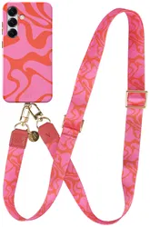 AVY Samsung Galaxy S24 Plus MagSafe Hoesje met Koord 130CM Rosé Twist afbeelding