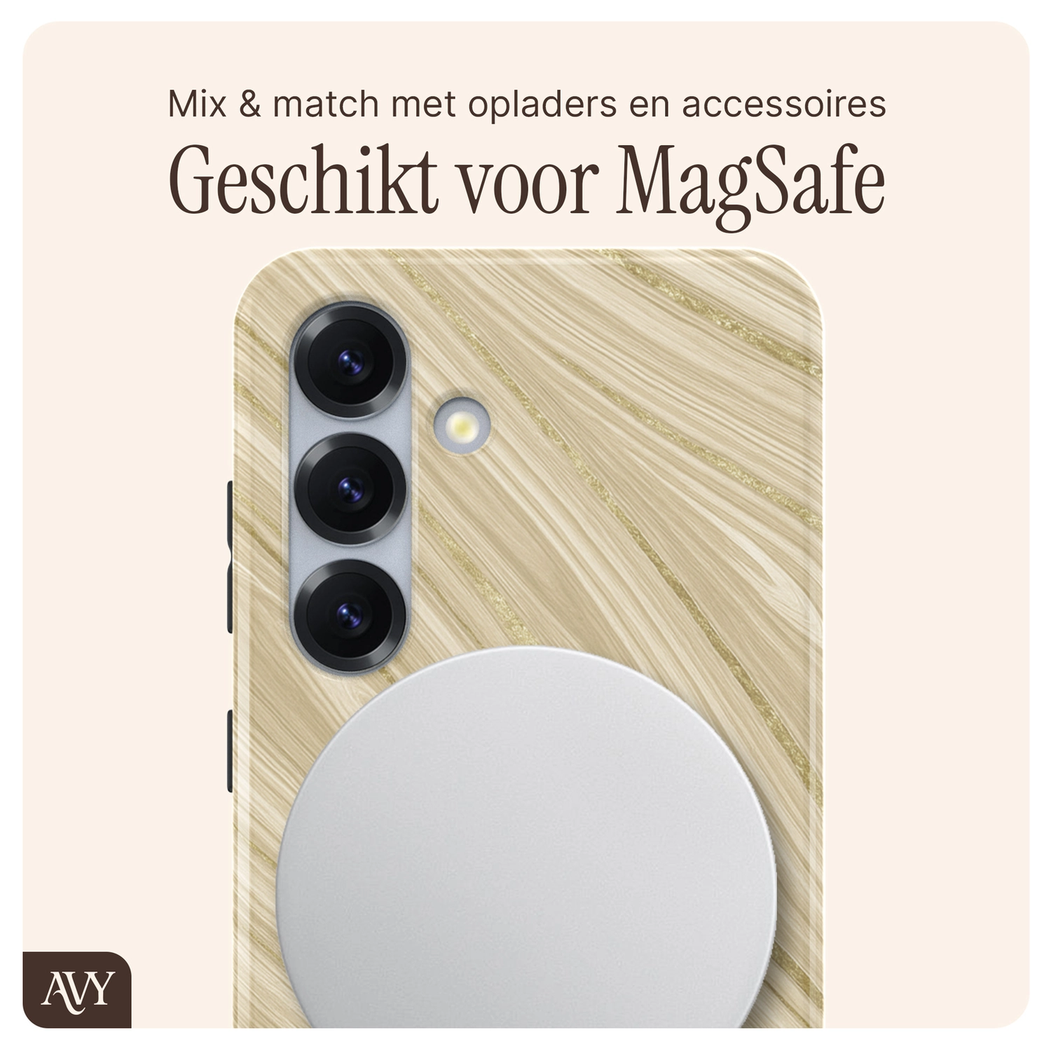AVY Samsung Galaxy S24 MagSafe Hoesje met Koord (32CM) Aurum Gold afbeelding 7