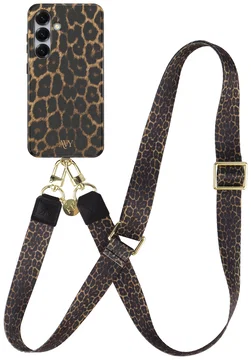AVY Samsung Galaxy S24 MagSafe Hoesje met Koord 130CM Panthera Chic