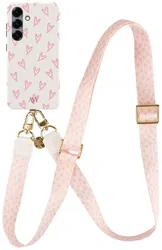 AVY Samsung Galaxy S24 MagSafe Hoesje met Koord 130CM Cupid Blush afbeelding