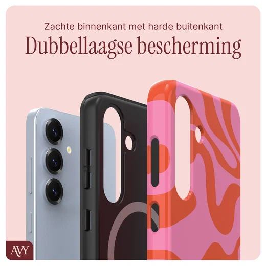 AVY Samsung Galaxy S24 MagSafe Hoesje met Koord 30CM Rose Hearts afbeelding 9