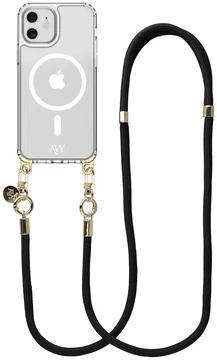 AVY Apple iPhone 11 Hoesje met Koord & MagSafe 130CM Tressé Black