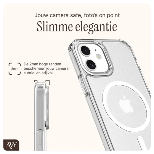 AVY Apple iPhone 11 Hoesje met Koord & MagSafe 130CM Tressé Beige afbeelding 6