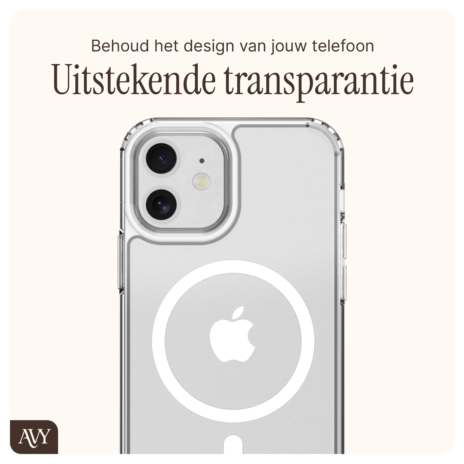AVY Apple iPhone 11 Hoesje met Koord & MagSafe 130CM Tressé Beige afbeelding 7