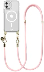 AVY Apple iPhone 11 Hoesje met Koord & MagSafe 130CM Tressé Pink afbeelding