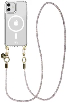 AVY Apple iPhone 11 Hoesje met Koord & MagSafe 120CM Silver Spark Long