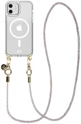 AVY Apple iPhone 11 Hoesje met Koord & MagSafe 120CM Silver Spark Long afbeelding