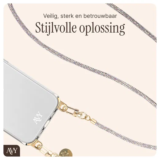 AVY Apple iPhone 11 Hoesje met Koord & MagSafe 120CM Silver Spark Long afbeelding 9