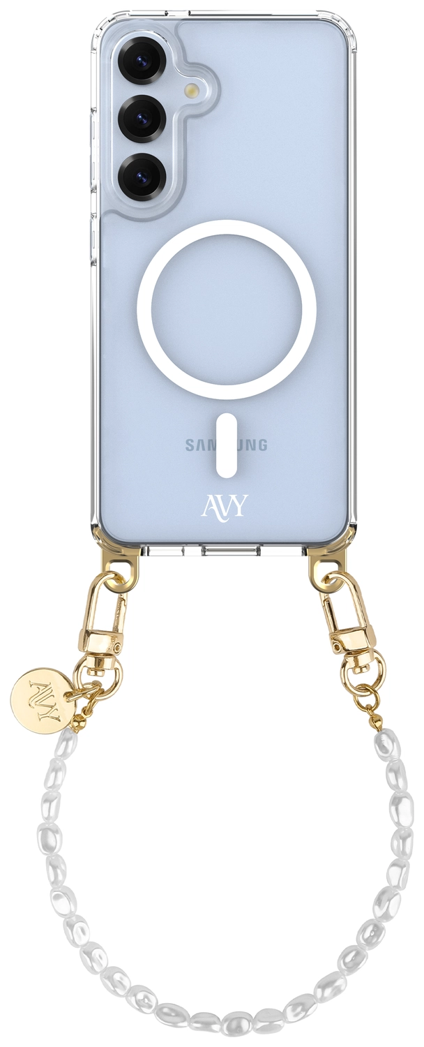 AVY Samsung Galaxy S25 / S24 Hoesje met Koord & MagSafe 30CM Perla Chic afbeelding 1
