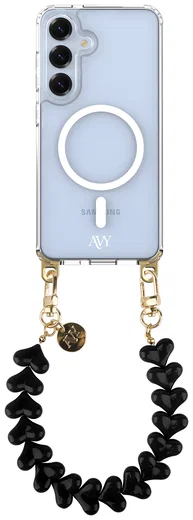 AVY Samsung Galaxy S25 / S24 Hoesje met Koord & MagSafe 30CM Cupid Black afbeelding 1