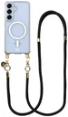 AVY Samsung Galaxy S25 / S24 Hoesje met Koord & MagSafe 130CM Tressé Black