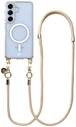 AVY Samsung Galaxy S25 / S24 Hoesje met Koord & MagSafe 130CM Tressé Beige