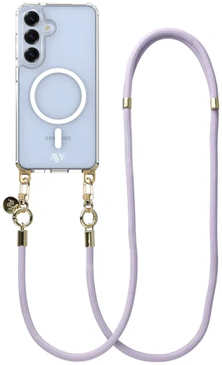 AVY Samsung Galaxy S25 / S24 Hoesje met Koord & MagSafe 130CM Tressé Purple afbeelding 1
