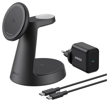 Anker (15W) 3-in-1 Draadloze MagSafe Oplader iPhone/AirPods (Pro)/Apple Watch