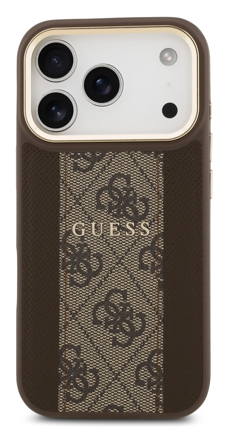 Guess 4G Stripe iPhone 17 Pro Max Hoesje MagSafe Back Cover Bruin afbeelding 2