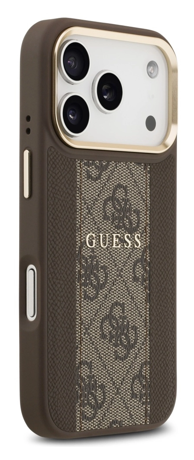 Guess 4G Stripe iPhone 17 Pro Max Hoesje MagSafe Back Cover Bruin afbeelding 3
