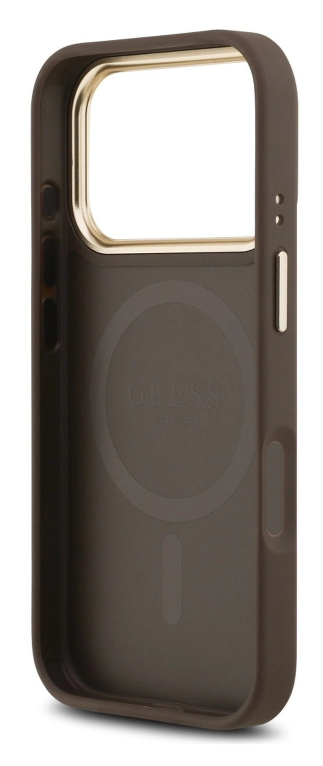 Guess 4G Stripe iPhone 17 Pro Max Hoesje MagSafe Back Cover Bruin afbeelding 4