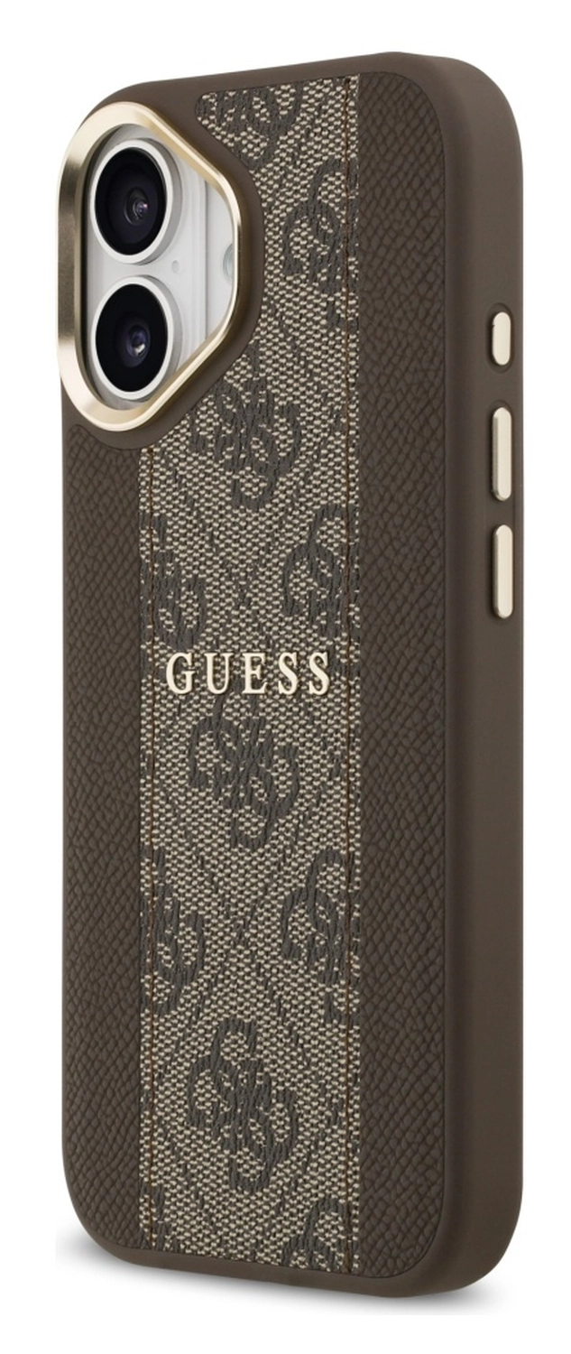 Guess 4G Stripe iPhone 17 Hoesje MagSafe Back Cover Bruin afbeelding 3