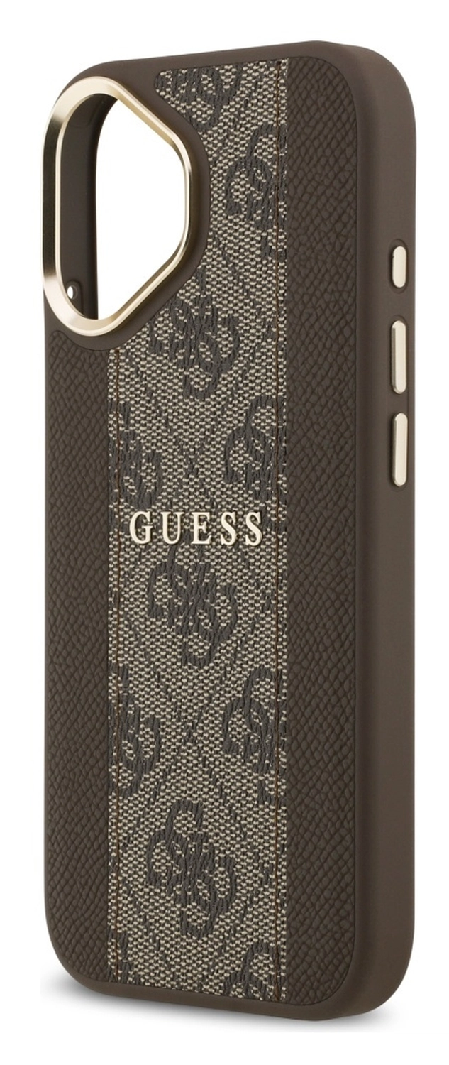 Guess 4G Stripe iPhone 17 Hoesje MagSafe Back Cover Bruin afbeelding 5