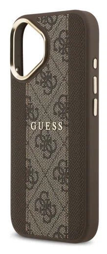 Guess 4G Stripe iPhone 17 Hoesje MagSafe Back Cover Bruin afbeelding 5