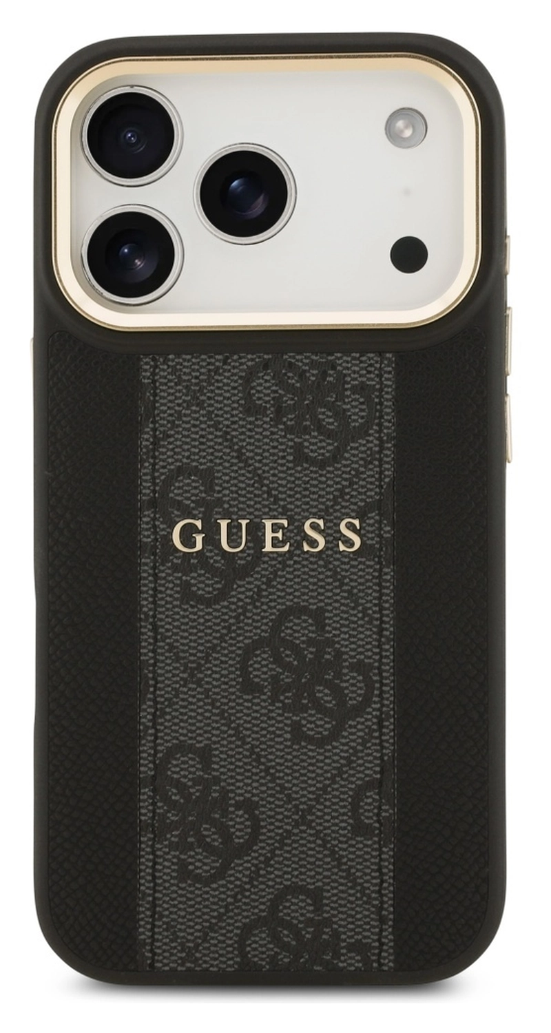 Guess 4G Stripe iPhone 17 Pro Hoesje MagSafe Back Cover Zwart afbeelding 2