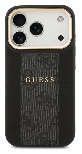 Guess 4G Stripe iPhone 17 Pro Hoesje MagSafe Back Cover Zwart afbeelding 2