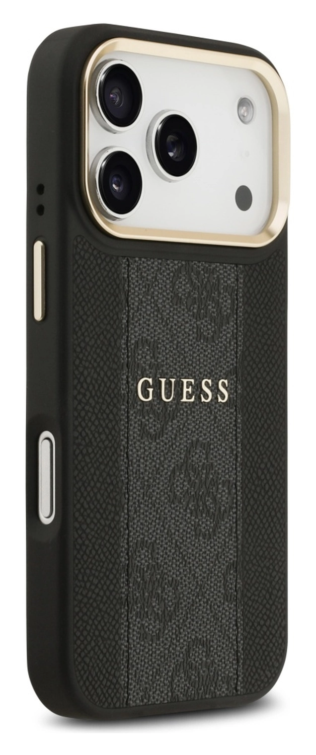 Guess 4G Stripe iPhone 17 Pro Hoesje MagSafe Back Cover Zwart afbeelding 3