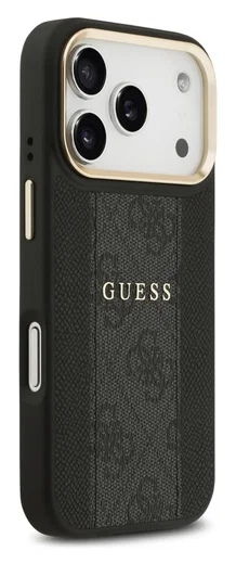 Guess 4G Stripe iPhone 17 Pro Hoesje MagSafe Back Cover Zwart afbeelding 3