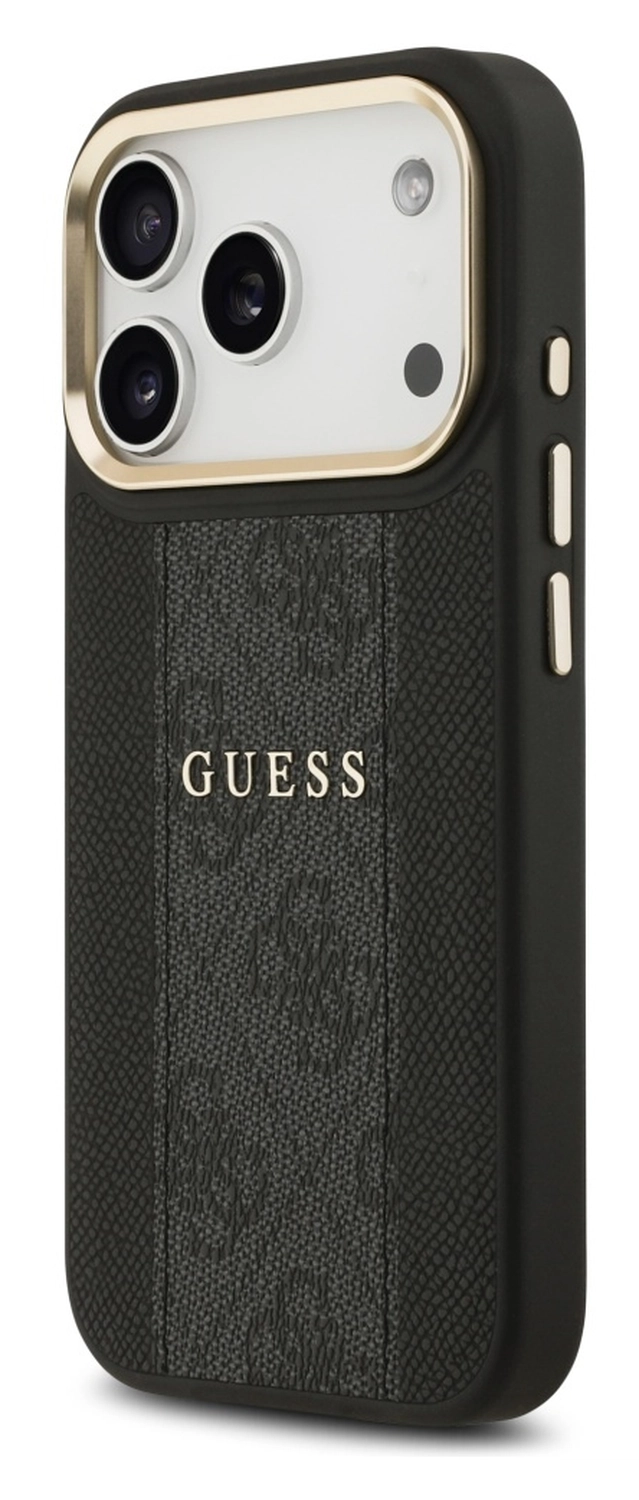Guess 4G Stripe iPhone 17 Pro Hoesje MagSafe Back Cover Zwart afbeelding 4