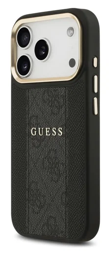 Guess 4G Stripe iPhone 17 Pro Hoesje MagSafe Back Cover Zwart afbeelding 4
