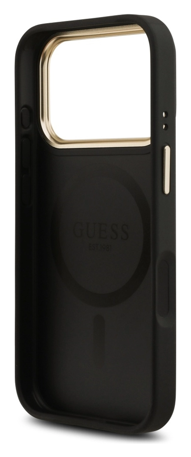 Guess 4G Stripe iPhone 17 Pro Hoesje MagSafe Back Cover Zwart afbeelding 6