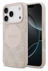 Guess 4G Circle Classic Logo iPhone 17 Pro Hoesje MagSafe Roze afbeelding