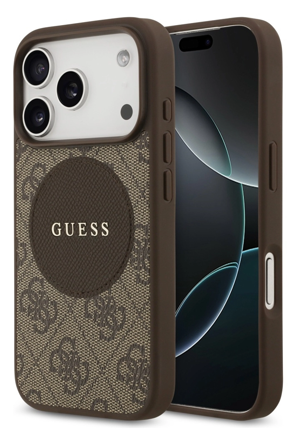 Guess 4G Circle Classic Logo iPhone 17 Pro Hoesje MagSafe Bruin afbeelding 1