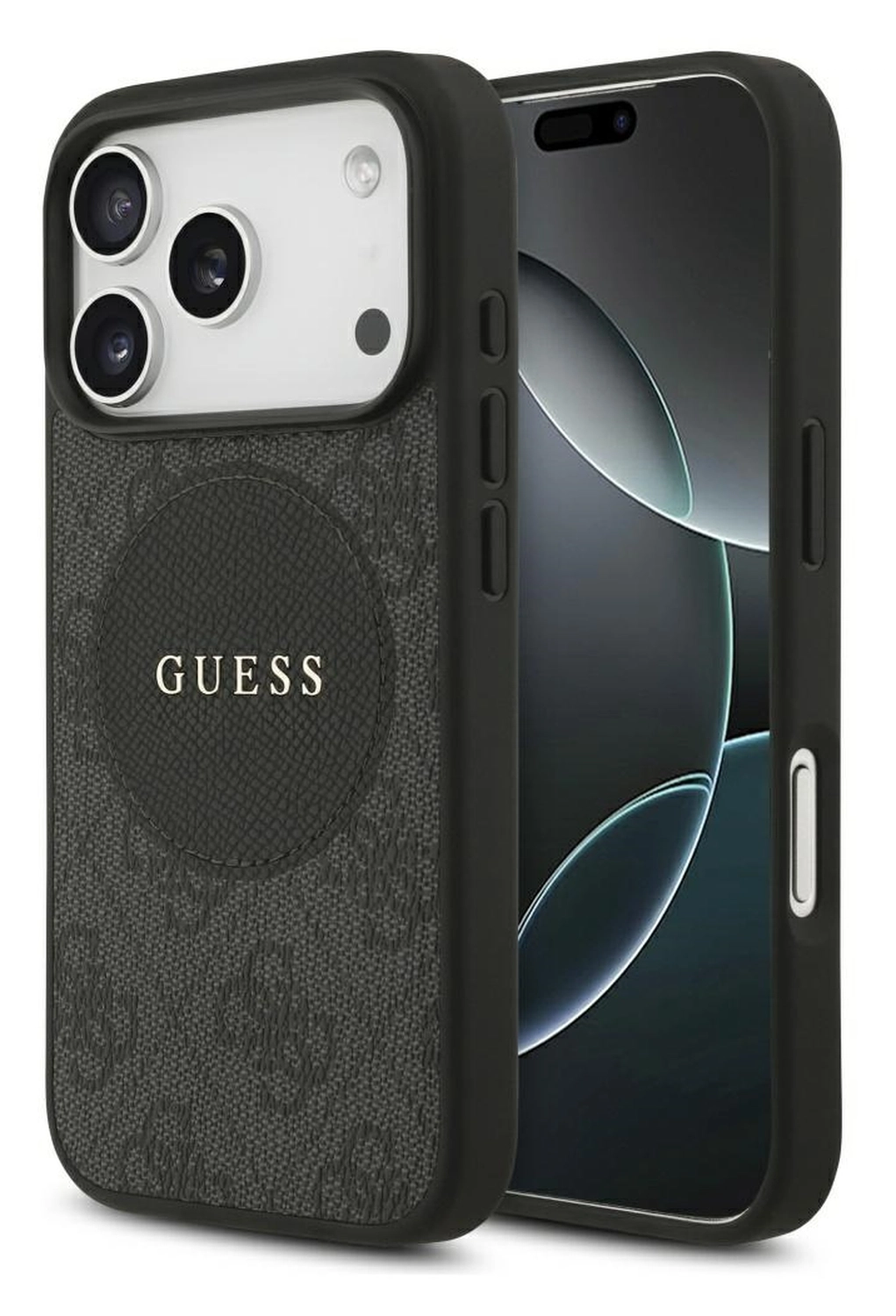 Guess 4G Circle Classic Logo iPhone 17 Pro Max Hoesje MagSafe Zwart afbeelding 1