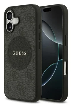 Guess 4G Circle Classic Logo iPhone 17 Hoesje MagSafe Zwart