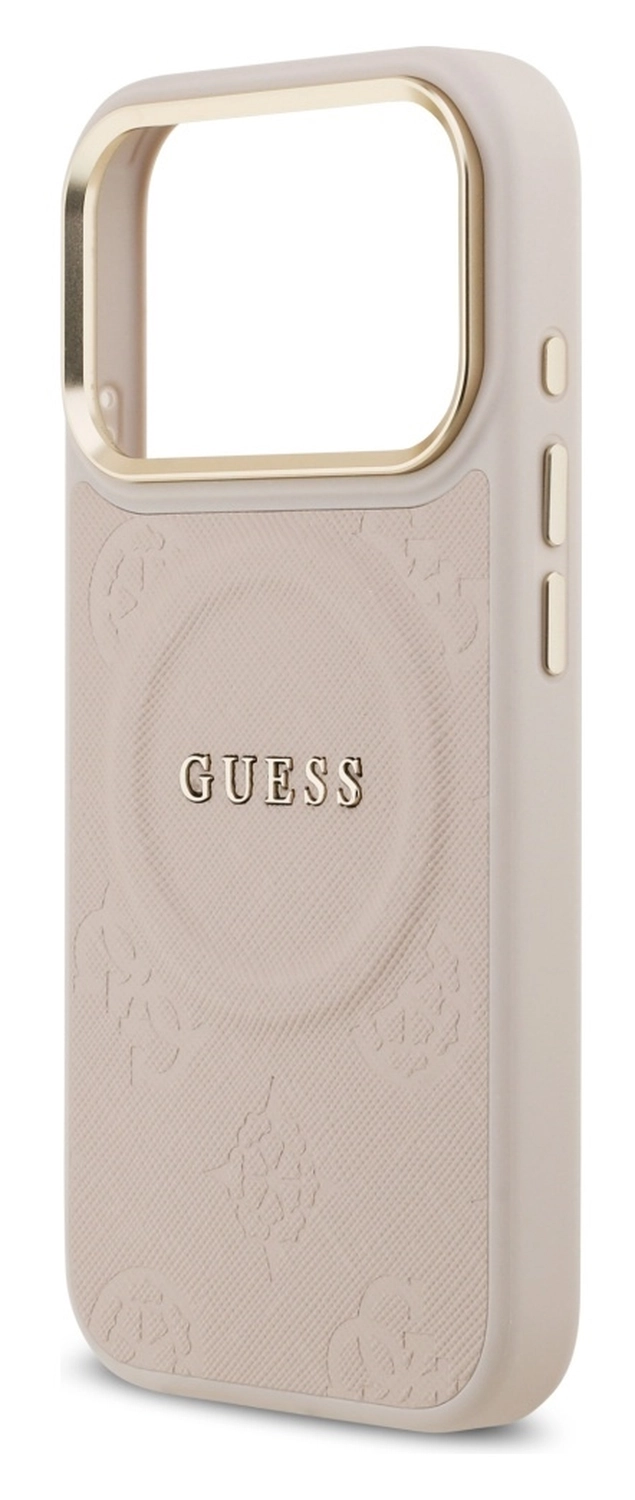 Guess Peony Hot Stamp iPhone 17 Pro Hoesje MagSafe Back Cover Roze afbeelding 4