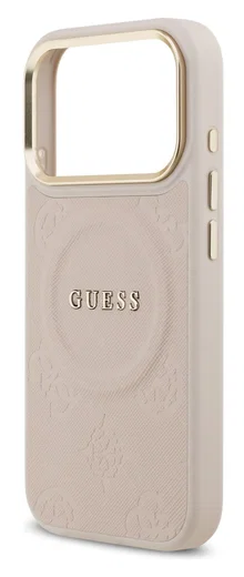 Guess Peony Hot Stamp iPhone 17 Pro Hoesje MagSafe Back Cover Roze afbeelding 4