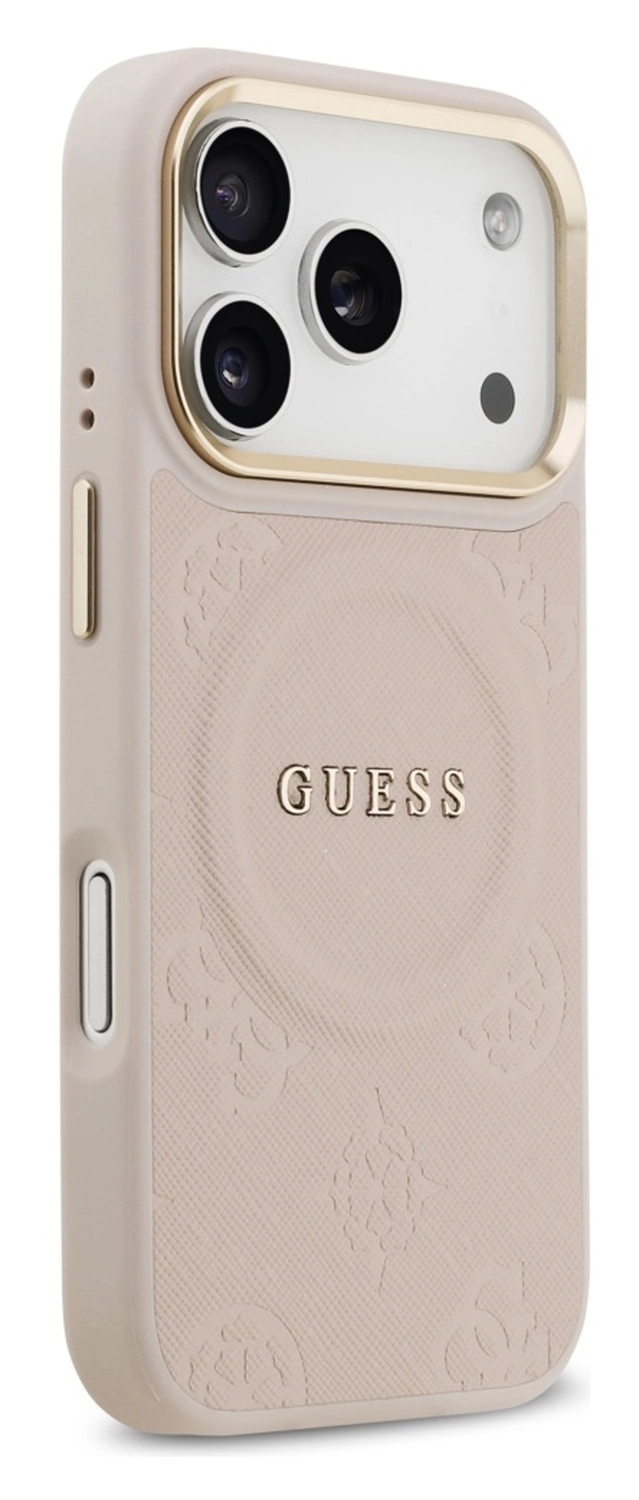Guess Peony Hot Stamp iPhone 17 Pro Hoesje MagSafe Back Cover Roze afbeelding 5