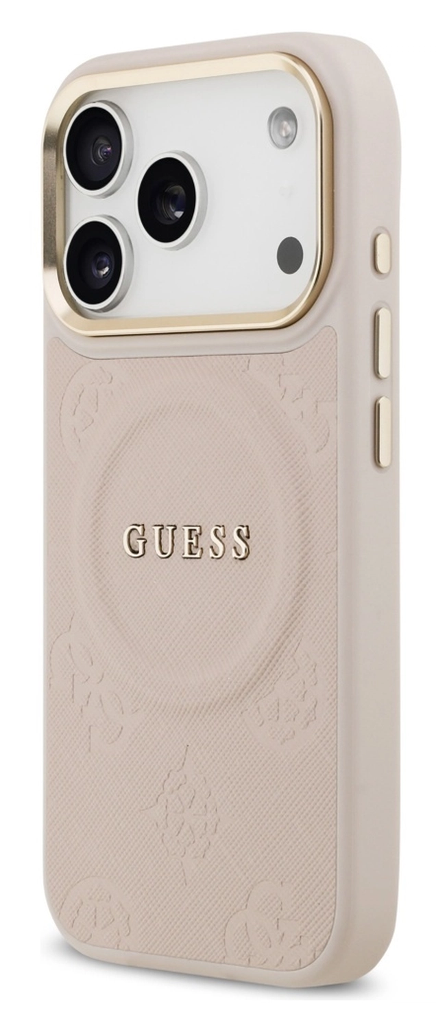 Guess Peony Hot Stamp iPhone 17 Pro Hoesje MagSafe Back Cover Roze afbeelding 6