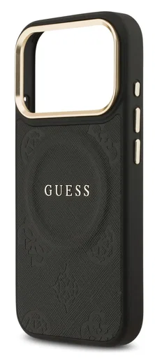 Guess Peony Hot Stamp iPhone 17 Pro Hoesje MagSafe Back Cover Zwart afbeelding 3
