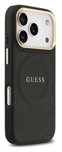 Guess Peony Hot Stamp iPhone 17 Pro Hoesje MagSafe Back Cover Zwart afbeelding 5