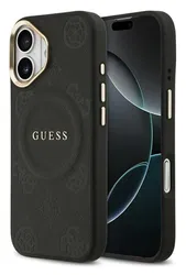 Guess Peony Hot Stamp iPhone 17 Hoesje MagSafe Back Cover Zwart afbeelding