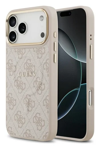 Guess 4G PU Classic Logo iPhone 17 Pro Hoesje MagSafe Roze afbeelding 1