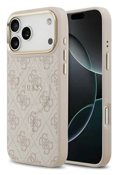 Guess 4G PU Classic Logo iPhone 17 Pro Hoesje MagSafe Roze