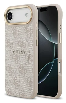 Guess 4G PU Classic Logo iPhone Air Hoesje MagSafe Back Cover Roze