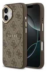 Guess 4G PU Classic Logo iPhone 17 Hoesje MagSafe Back Cover Bruin afbeelding