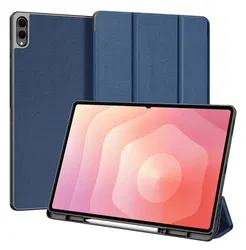 Dux Ducis Domo Samsung Galaxy Tab S11 Ultra Hoes Tri-Fold Book Case Blauw afbeelding
