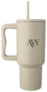 AVY Tumbler Geïsoleerde Waterfles met Rietje Recycled RVS (900ML) Beige