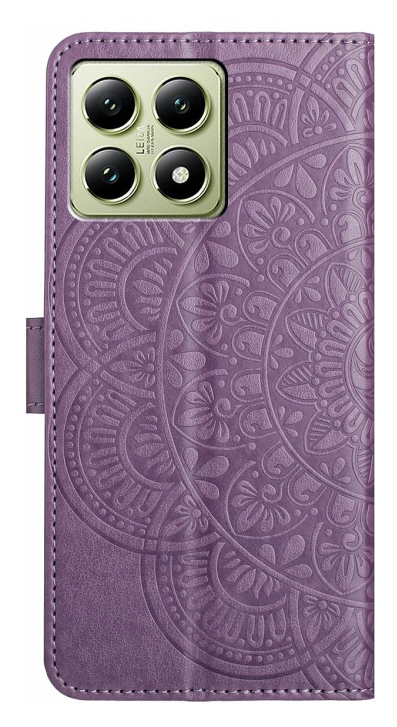 Xiaomi 15T Hoesje Mandala Book Case met Pasjeshouder Paars afbeelding 8